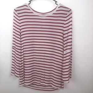 Red and white stripes long sleeve shirt